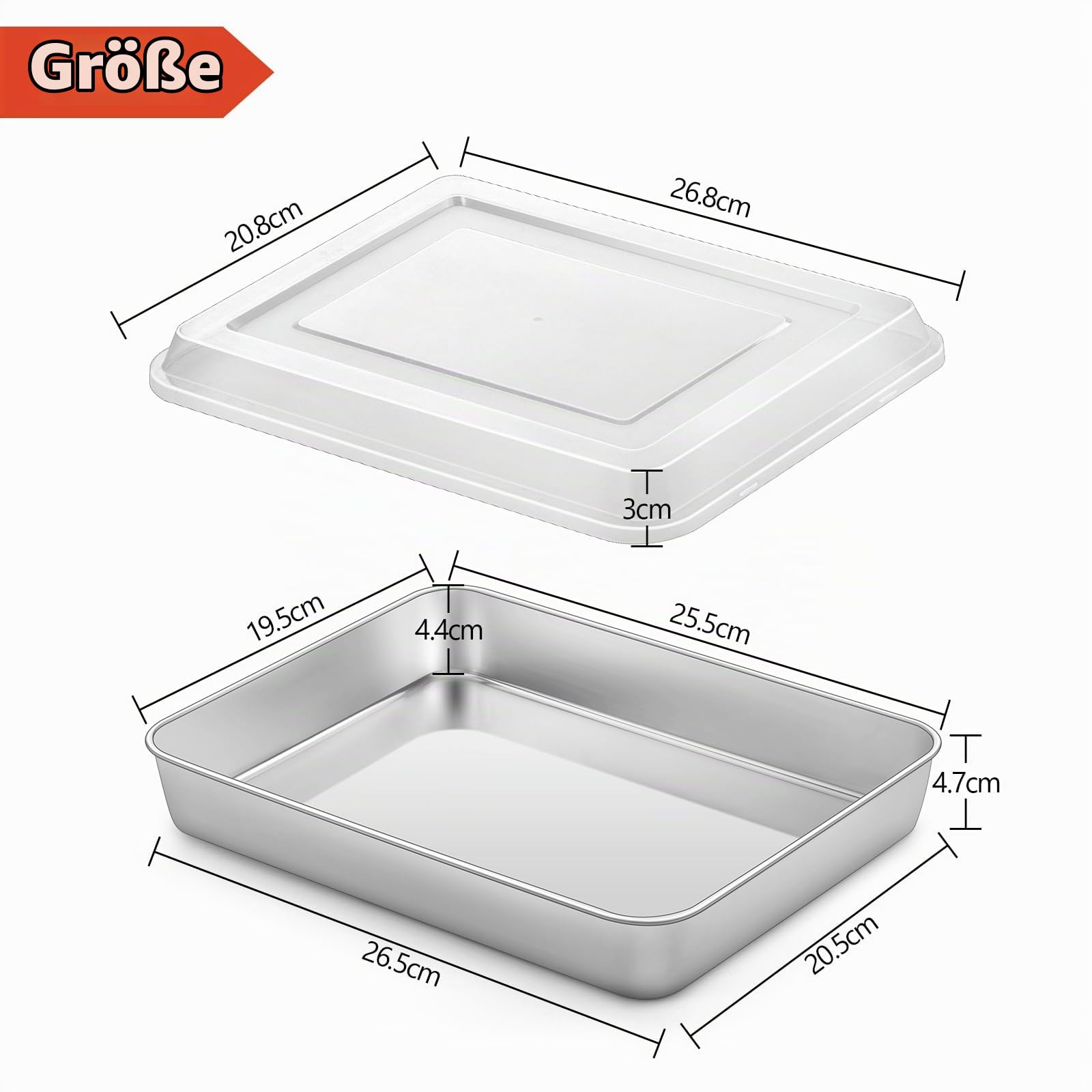 homikit-bakeware-backblech-mit-deckel-26-5x20-5cm-edelstahl image 2