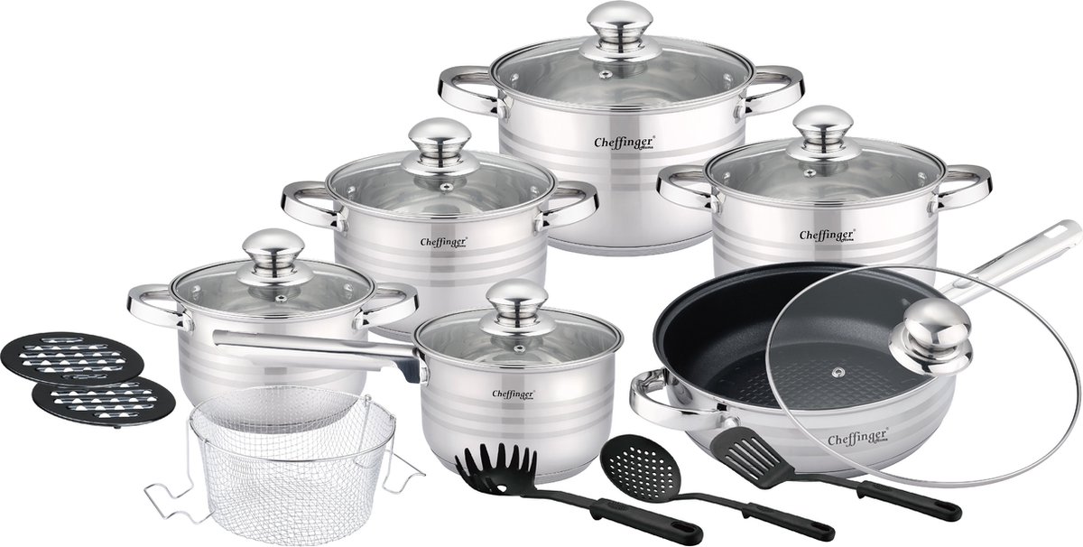 cheffinger-cookware-cf-ss1830m-edelstahltopf image 1