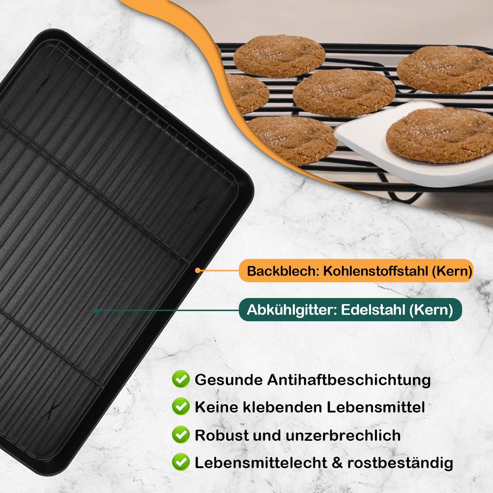 homikit-bakeware-backblech-mit-gitter-31-6cm-antihaft-2-tlg image 4