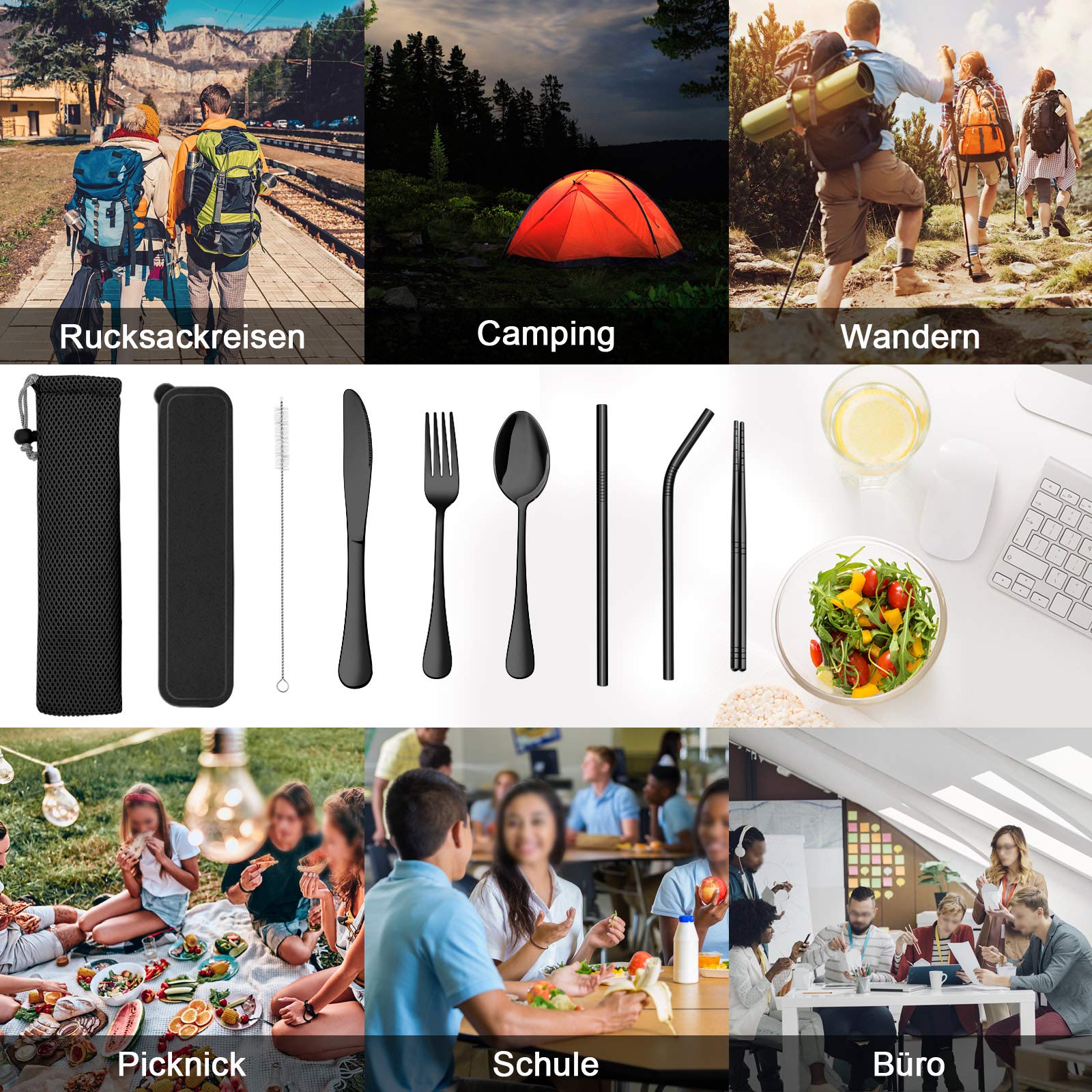 homikit-flatware-campingbesteck-edelstahl-9-teilig-schwarz image 7