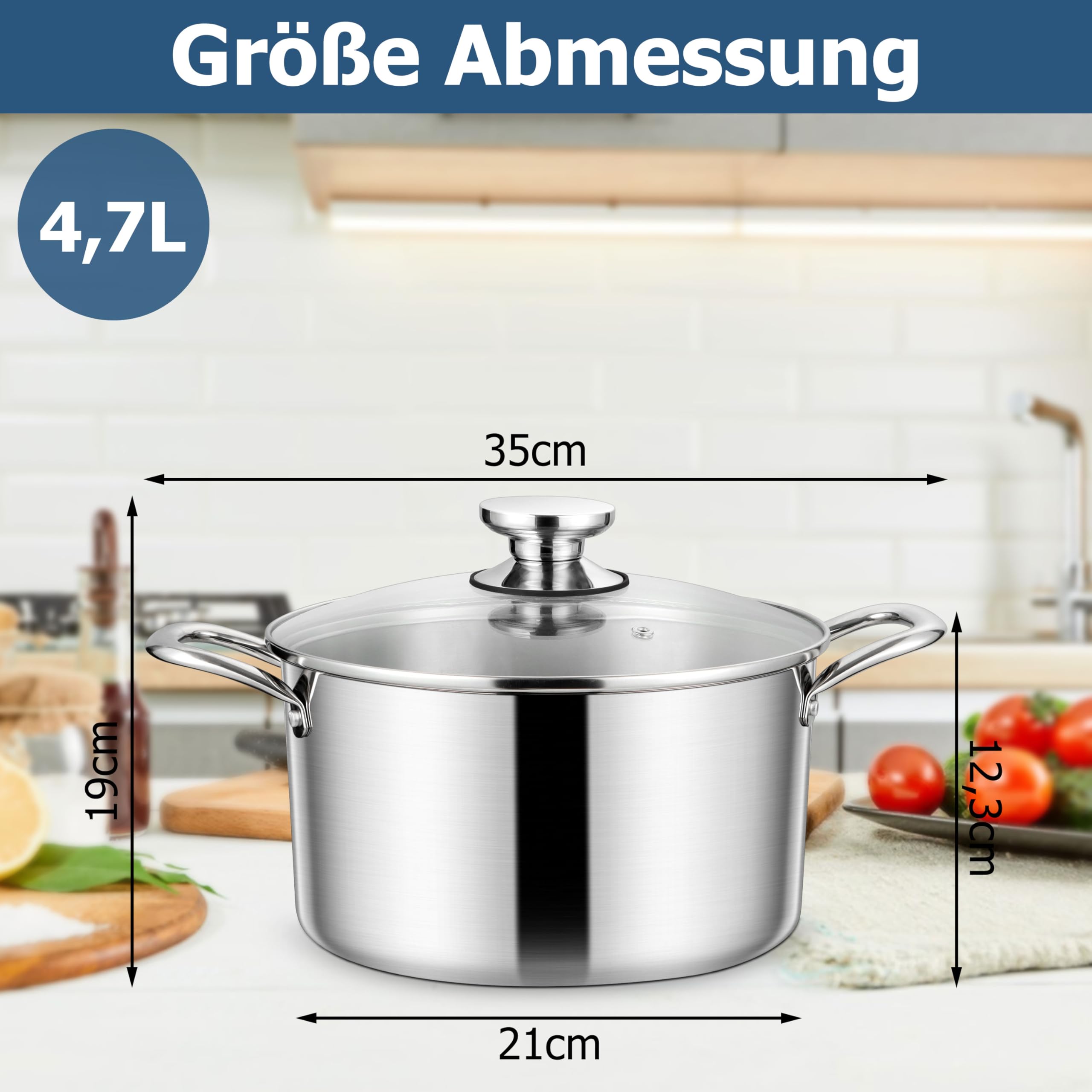homikit-cookware-kochtopf-22cm-4-7l-edelstahl-mit-glasdeckel image 2