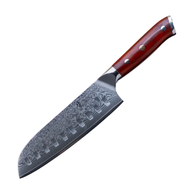 cleenbo-messer-santoku-18-cm-damast-k-chenmesser-rosenholz image 1