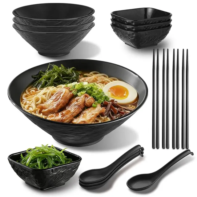 berglander-kitchen-utensils-ramen-sch-ssel-set-16-tlg-schwarz image 1