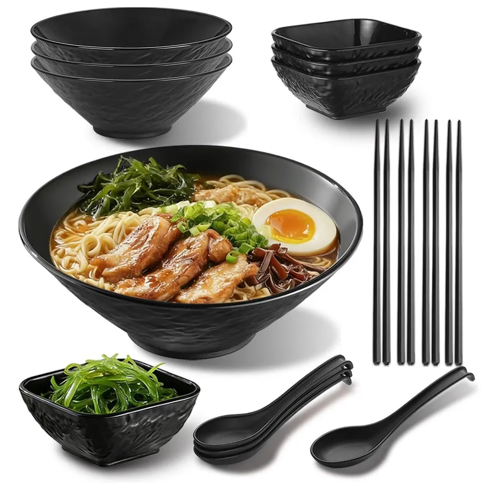 berglander-kitchen-utensils-ramen-sch-ssel-set-16-tlg-schwarz image 1