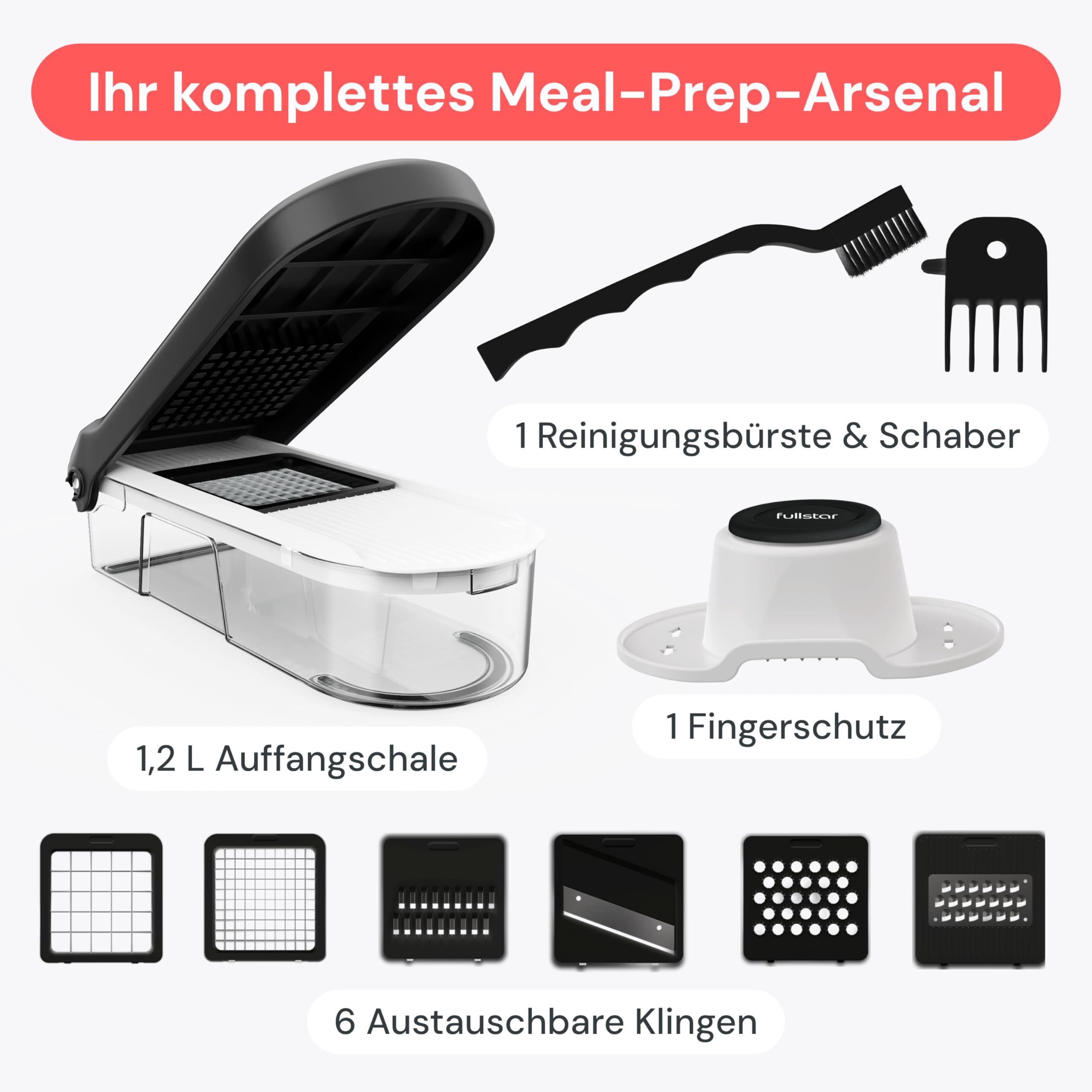 fullstar-pro-core-gem-seschneider-6-in-1-wei-mit-edelstahlklingen image 8