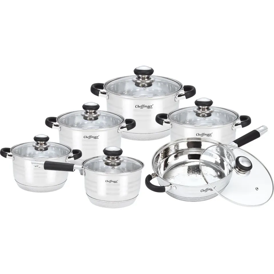 cheffinger-cookware-cf-ss1200-kochtopf-schwarz image 1