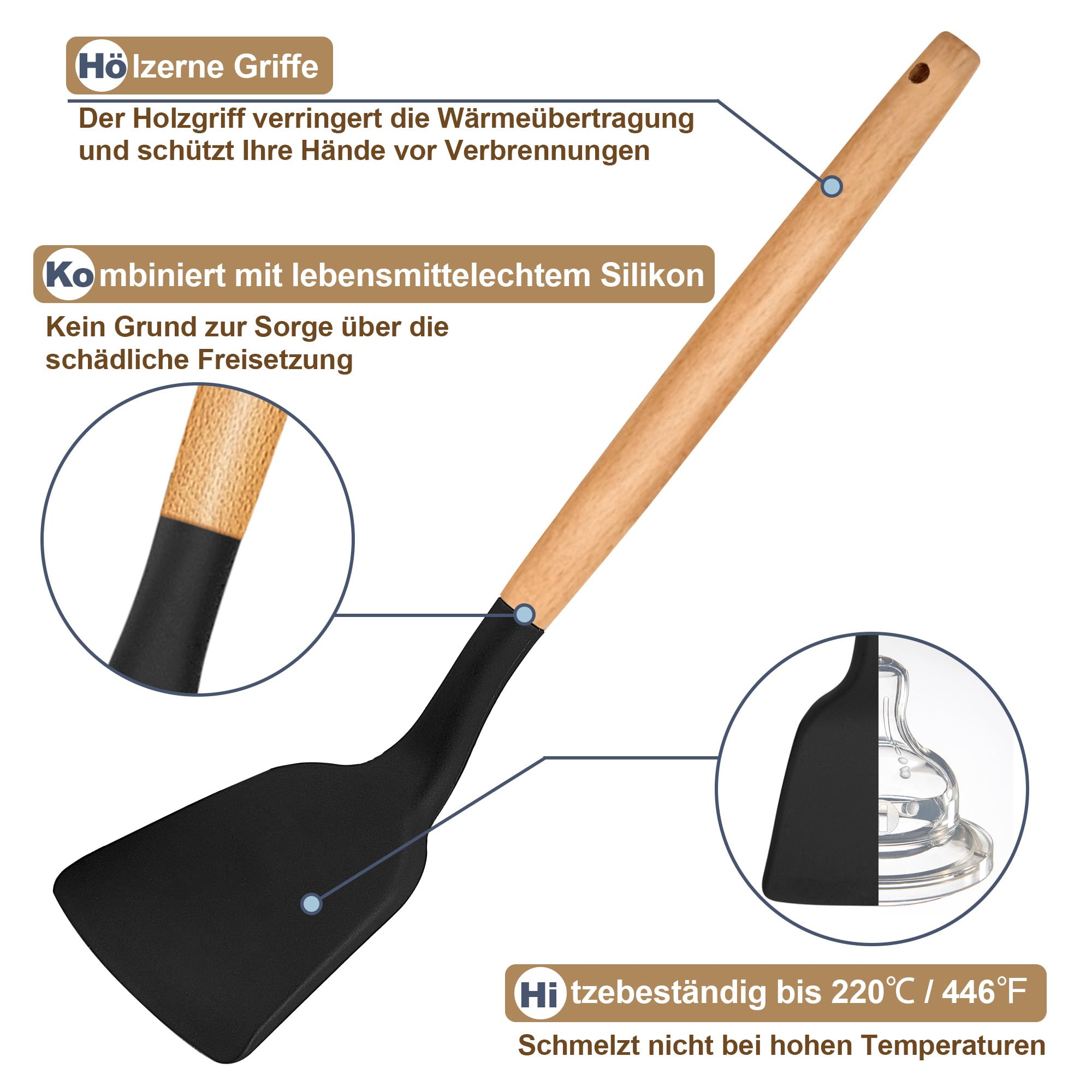 homikit-k-chenhelfer-set-silikon-9-teilig-schwarz-holzgriff image 3