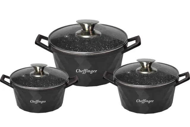 cheffinger-cookware-cf-diac03-kochtopf-schwarz image 1