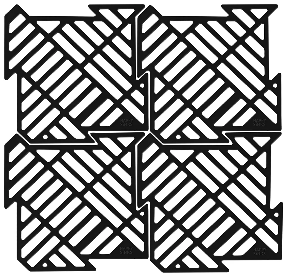 happy-sinks-sp-lbeckenmatte-silikon-schwarz-4er-set image 1