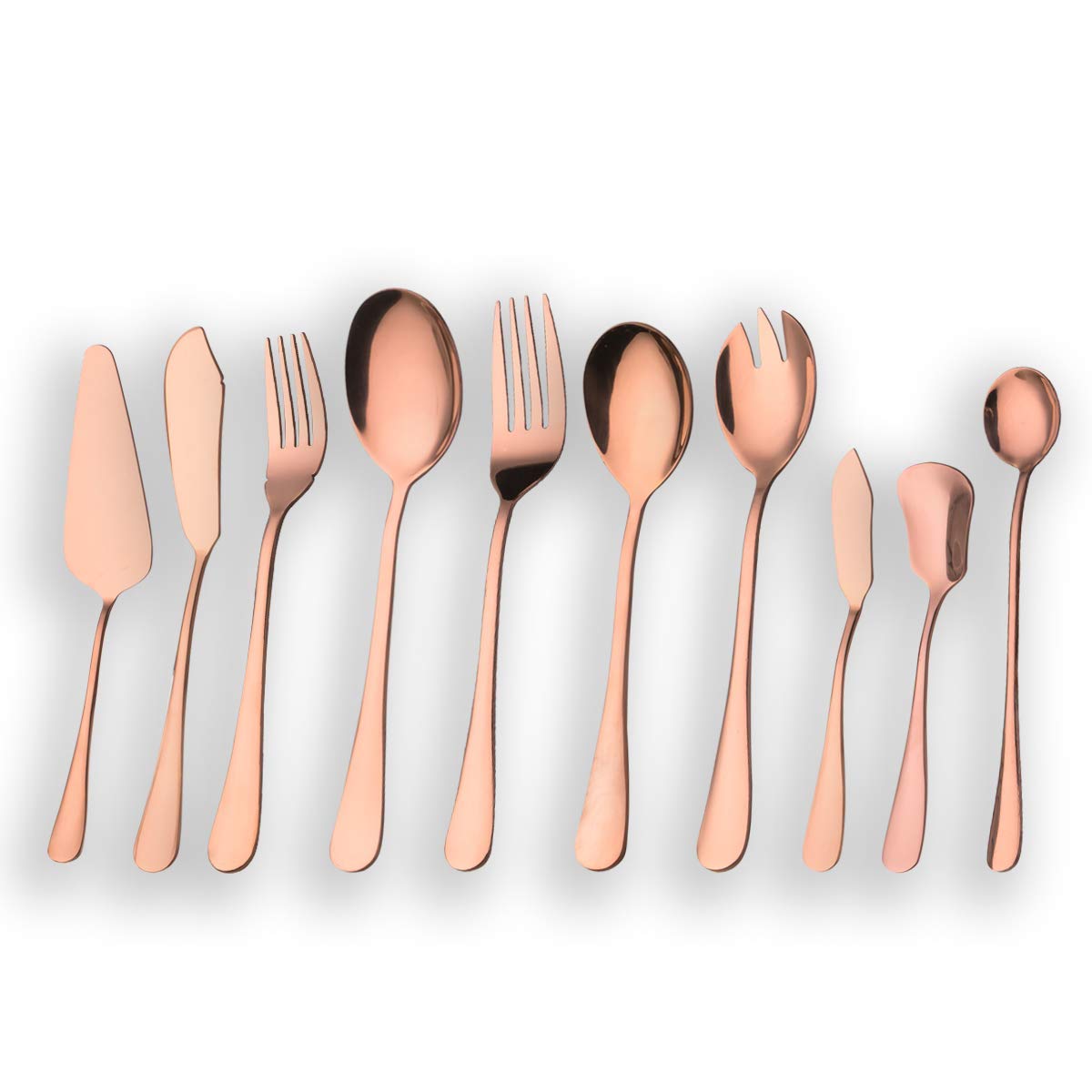 berglander-serving-set-ros-gold-10-tlg-servierbesteck-edelstahl image 1
