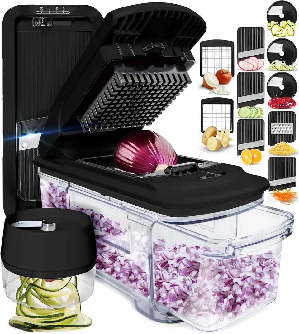fullstar-pro-mandoline-gem-sehobel-alles-in-1-schwarz-edelstahl image 1