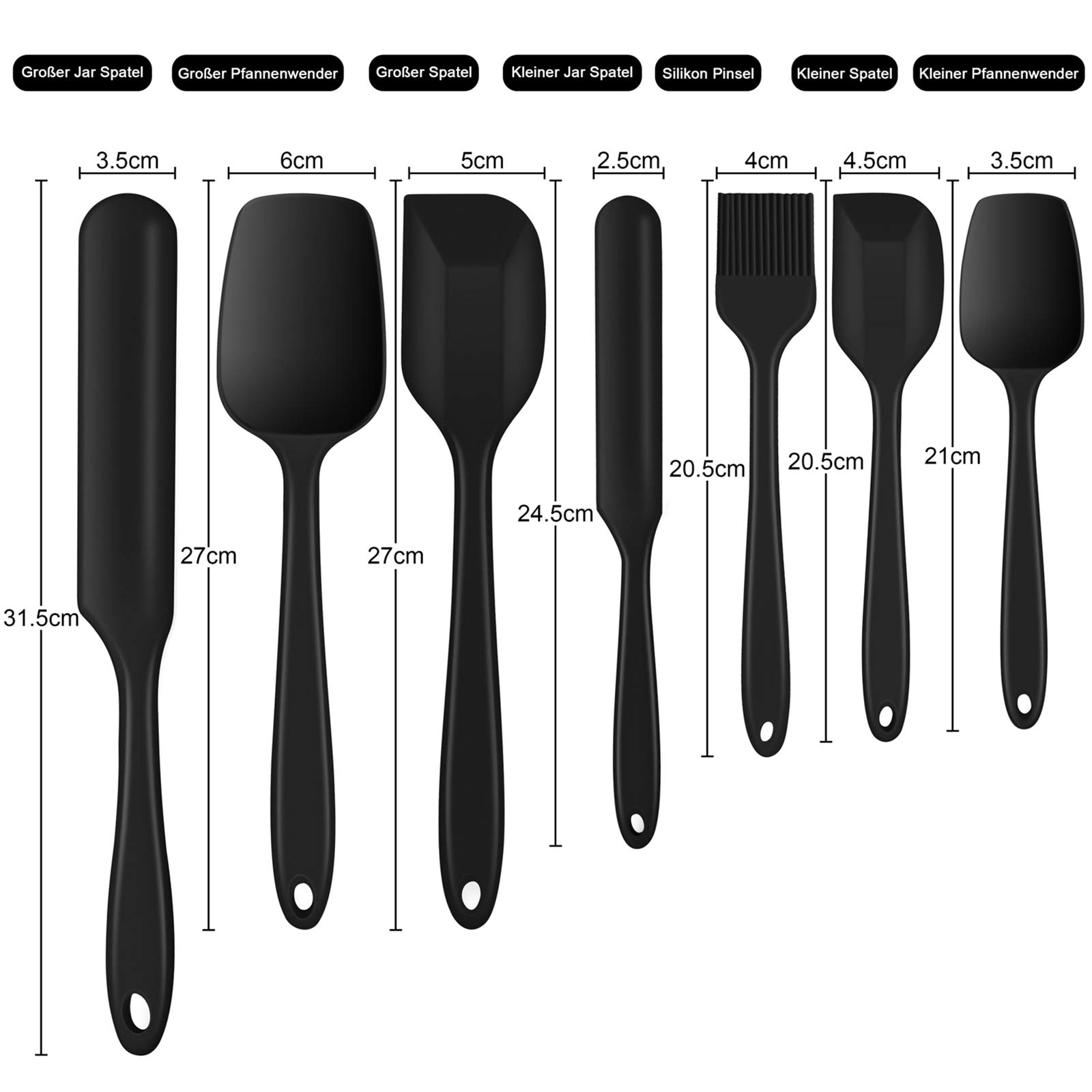 homikit-kitchen-gadgets-spatel-set-7-teilig-silikon-schwarz image 2